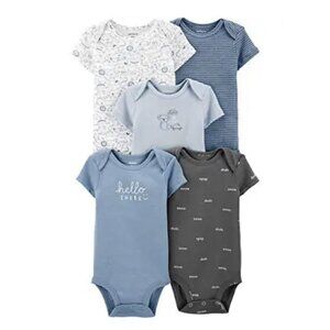 Carter's Baby Boy 5 Pack  Bodysuit Set  6 Months 100%Cotton